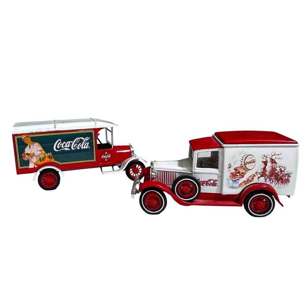 Lot of 2 Match Box Coca-Cola Delivery trucks 1926 and 1930 Die cast